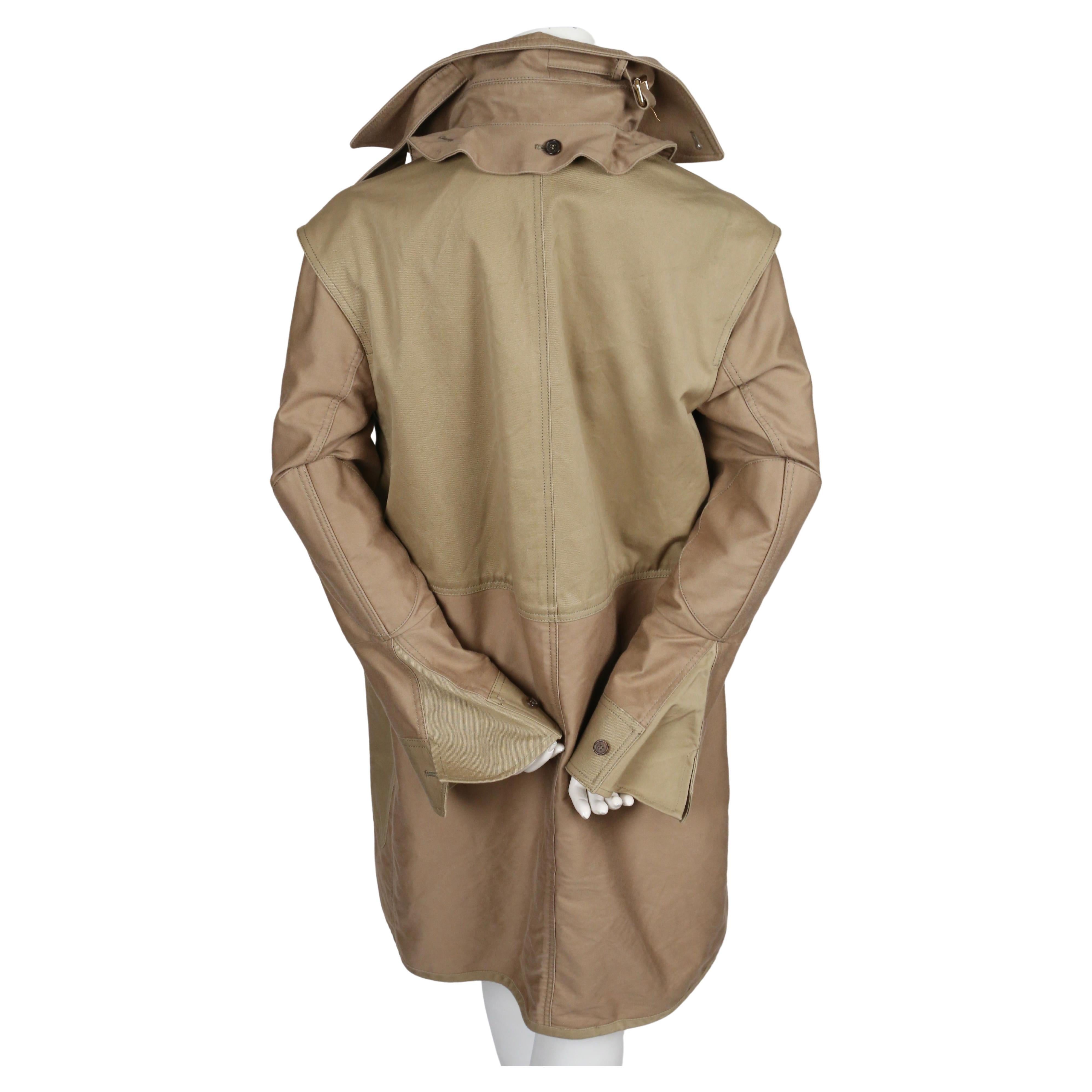 2010 CELINE by PHOEBE PHILO khaki oversized coat For Sale 3