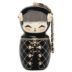 2010 Chanel Black Plexiglass & Enamel Paris-Shanghai China Doll Minaudiere