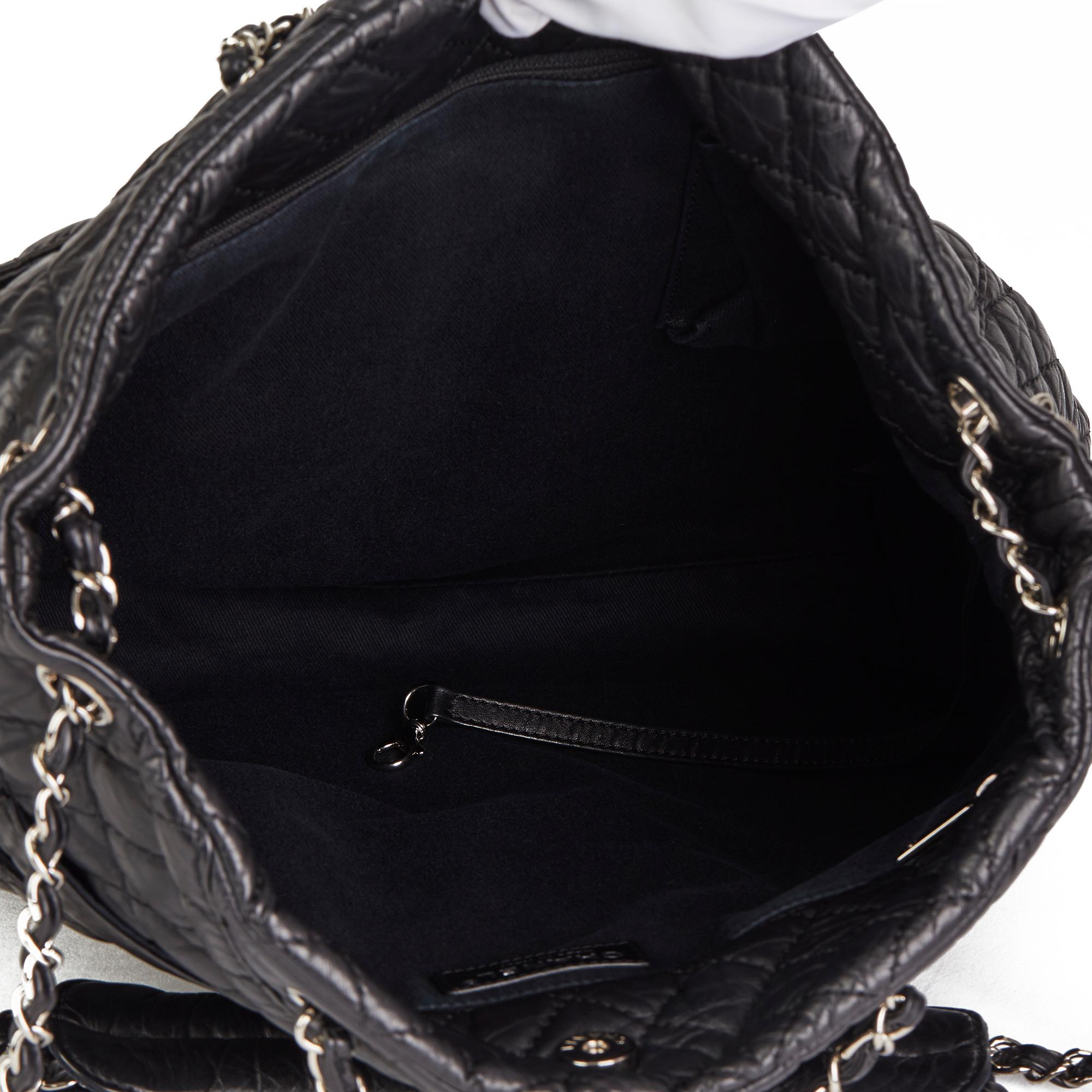 2010 Chanel Black Quilted Aged Calfskin Leather Fantasy Shopping Tote 7