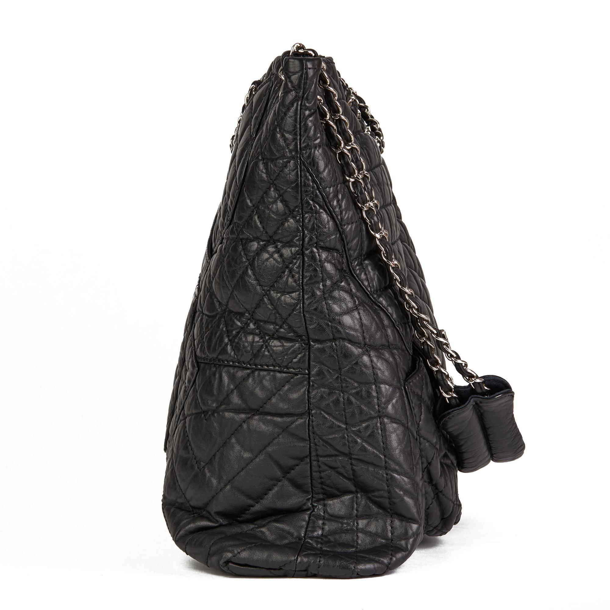 2010 Chanel Black Quilted Aged Calfskin Leather Fantasy Shopping Tote In Excellent Condition In Bishop's Stortford, Hertfordshire