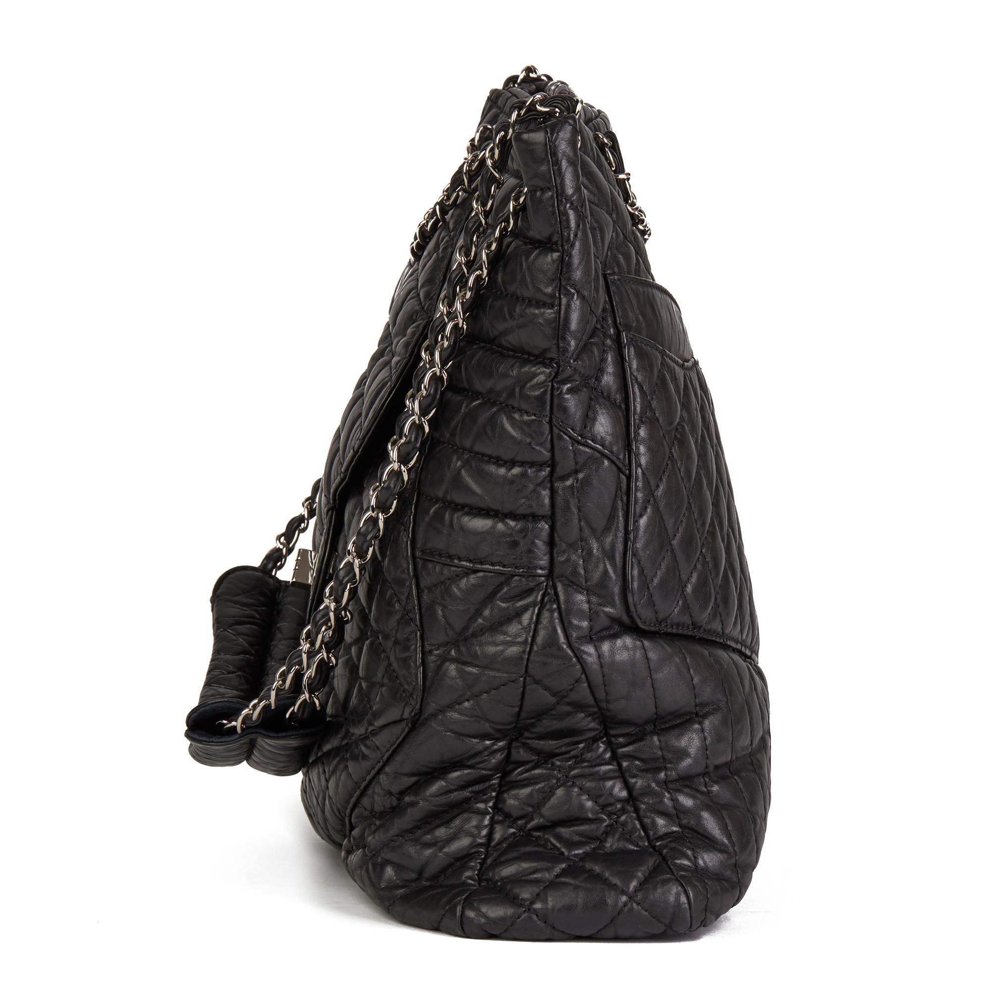 Women's 2010 Chanel Black Quilted Aged Calfskin Leather Fantasy Shopping Tote