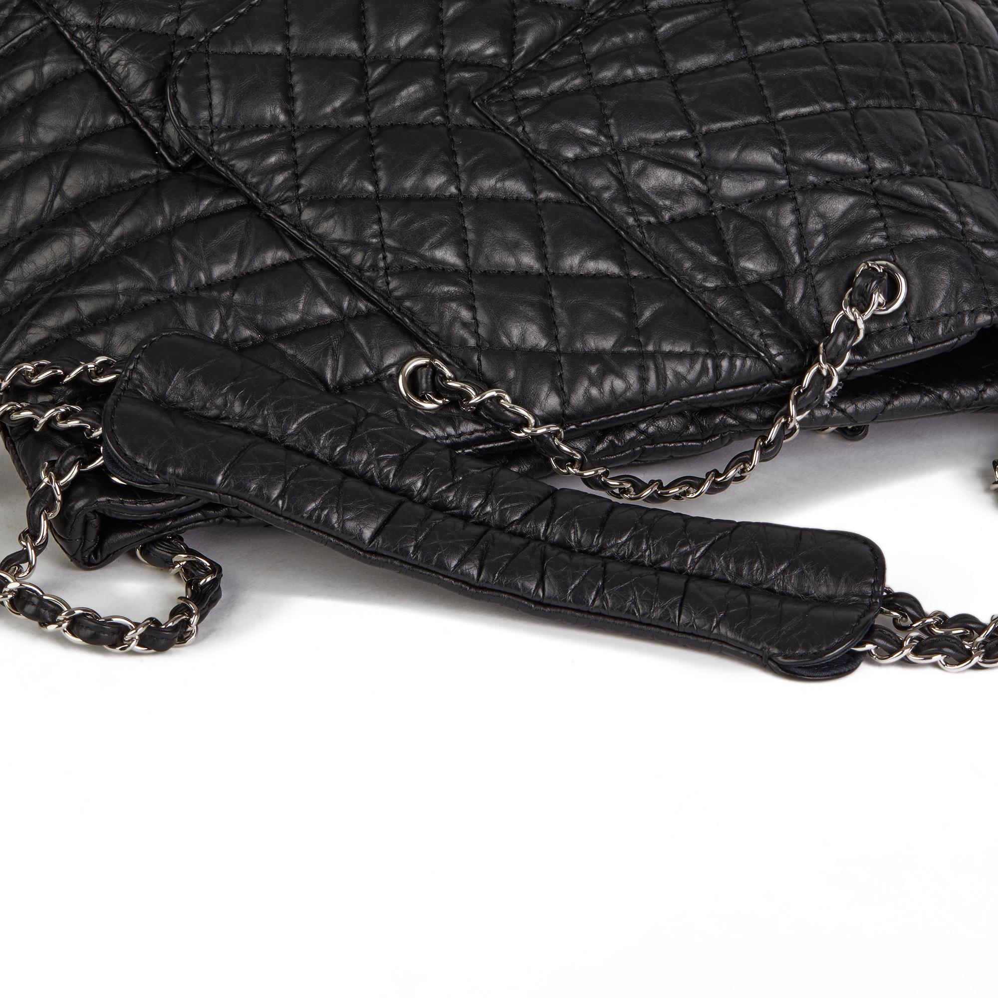 2010 Chanel Black Quilted Aged Calfskin Leather Fantasy Shopping Tote 4