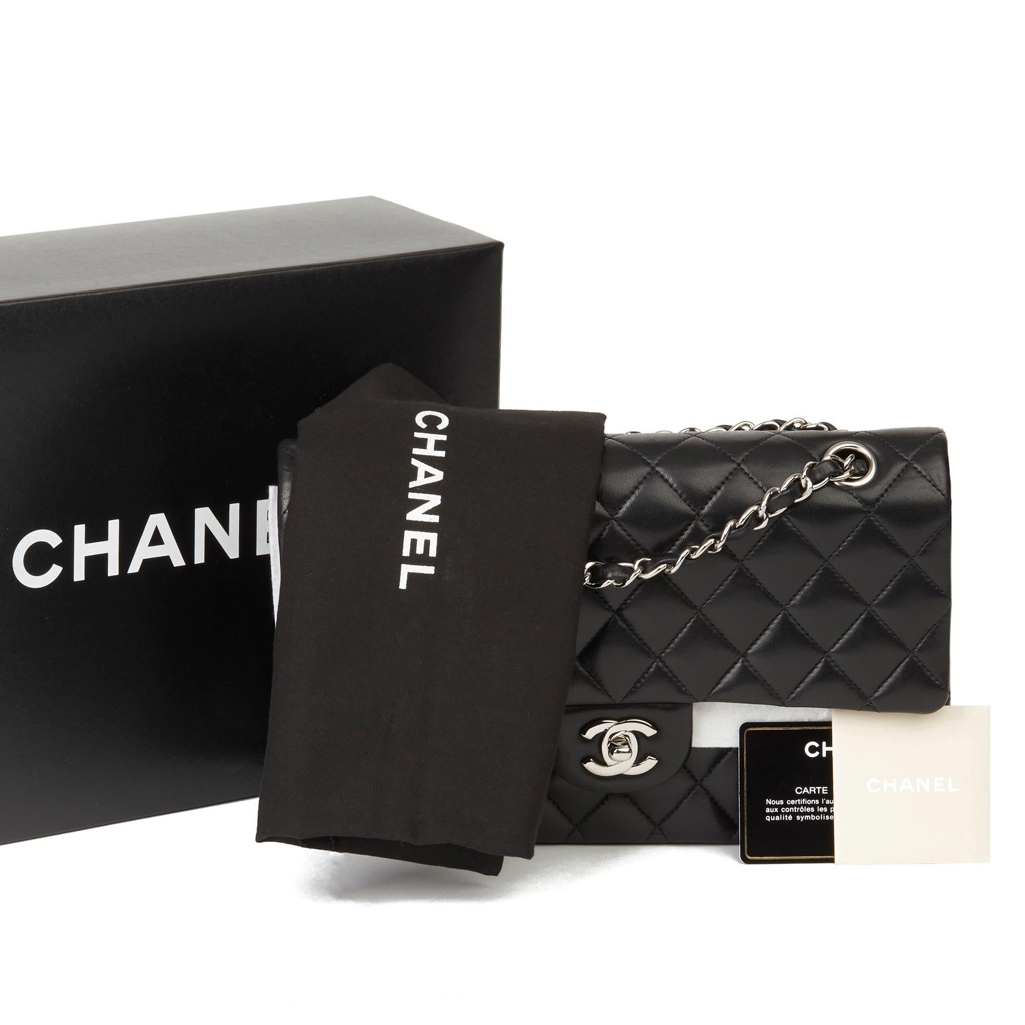 2010 Chanel Black Quilted Lambskin Medium Classic Double Flap Bag  5