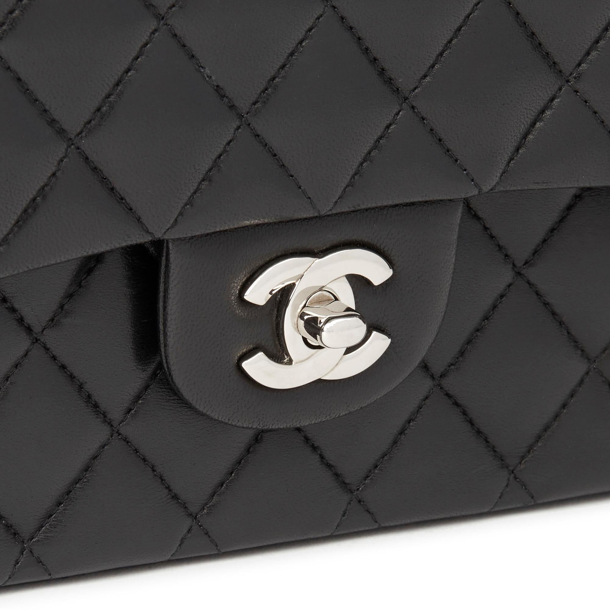 Women's 2010 Chanel Black Quilted Lambskin Medium Classic Double Flap Bag 