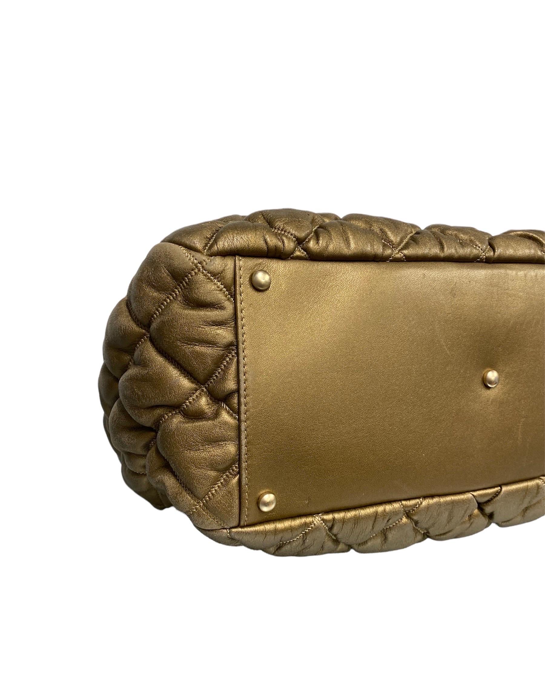 Women's 2010 Chanel Bolla Gold Shoulder Bag For Sale