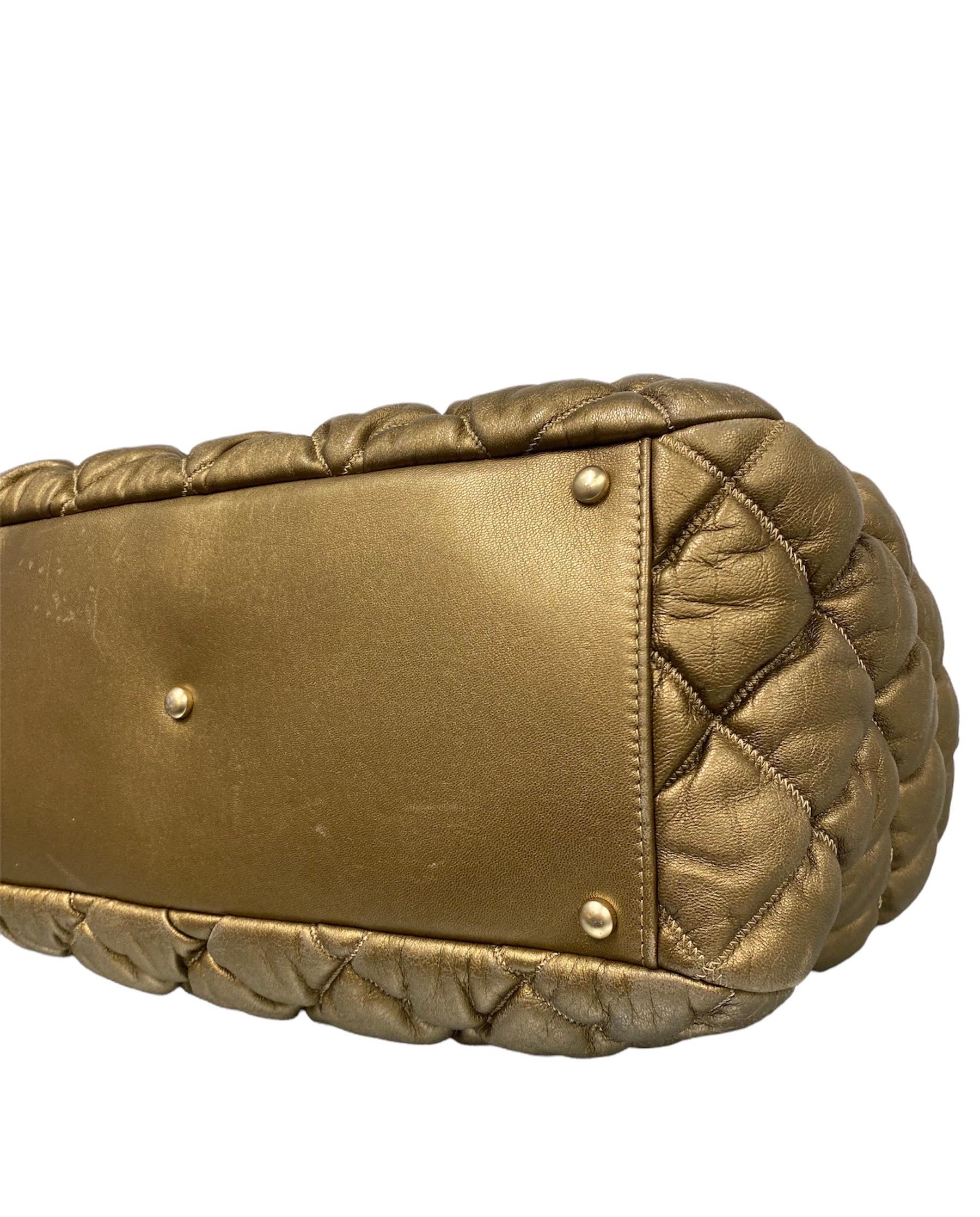2010 Chanel Bolla Gold Shoulder Bag For Sale 1