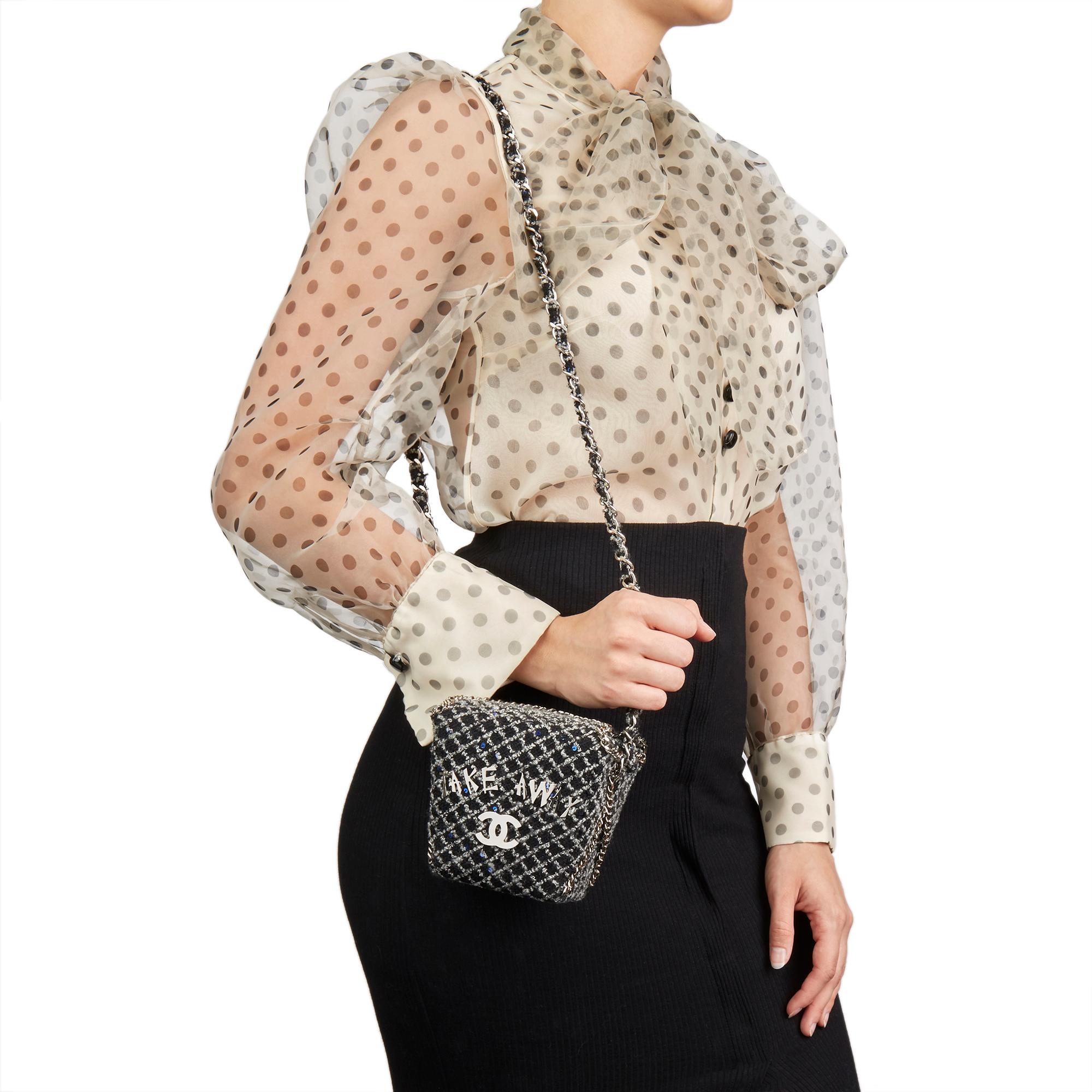 2010 Chanel Grey Embellished Tweed Paris-Shanghai Take Away Box Bag 3