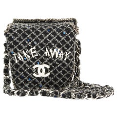 2010 Chanel Grey Embellished Tweed Paris-Shanghai Take Away Box Bag