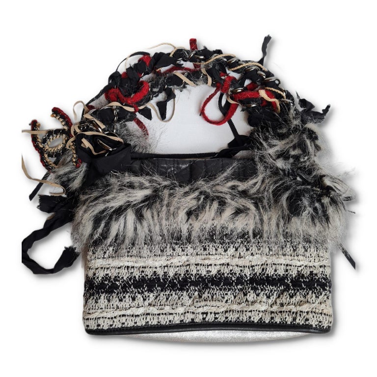 Chanel Tweed & Faux Fur Inuit Fantasy Tote - Black Totes, Handbags -  CHA894704