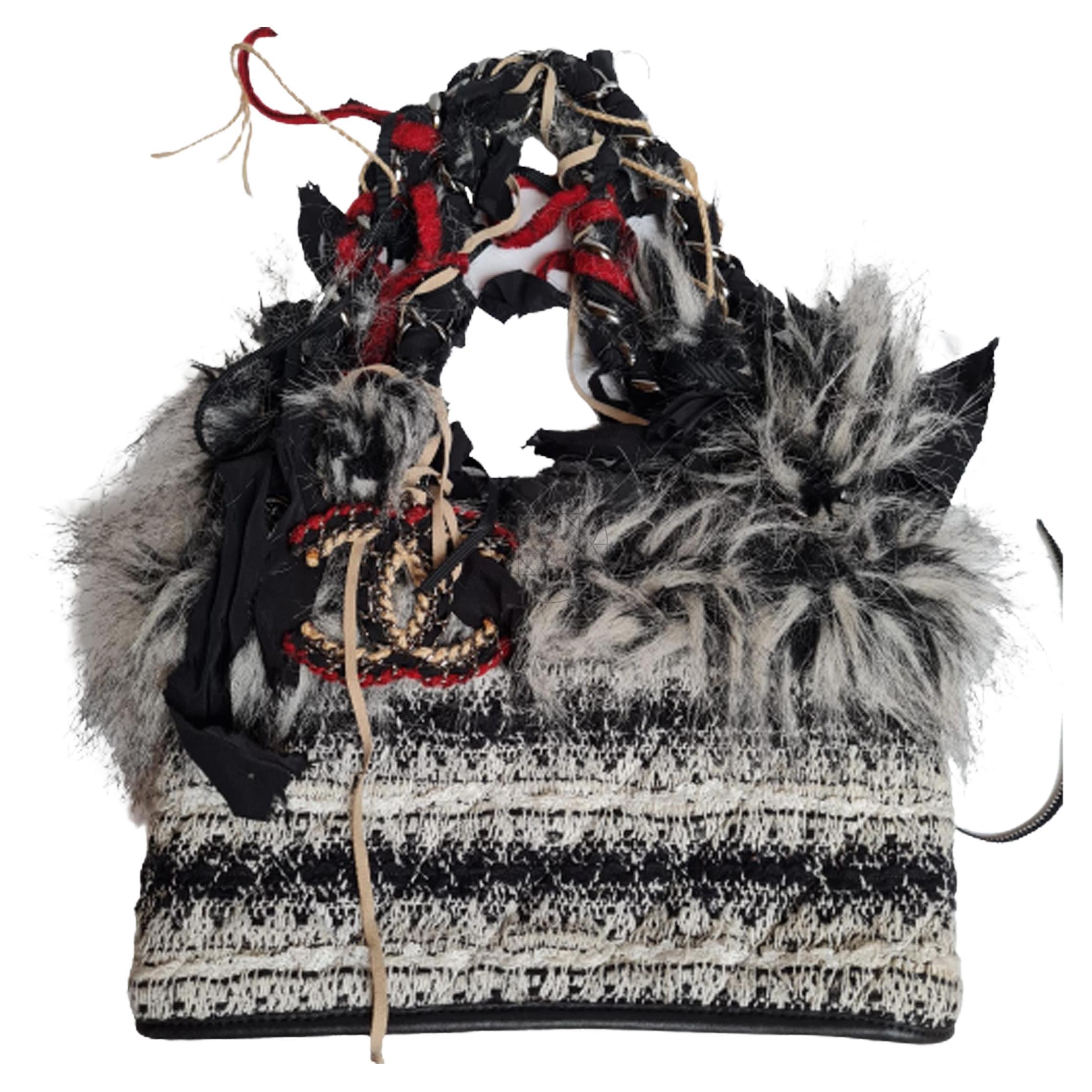 2010 Chanel Inuit Fantasy Tweed - Faux Fur Tote