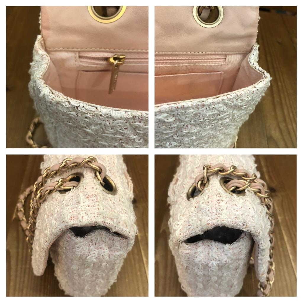2010 CHANEL Quilted Baby Pink Tweed Classic Single Flap Bag with GHW In Good Condition In Bangkok, TH