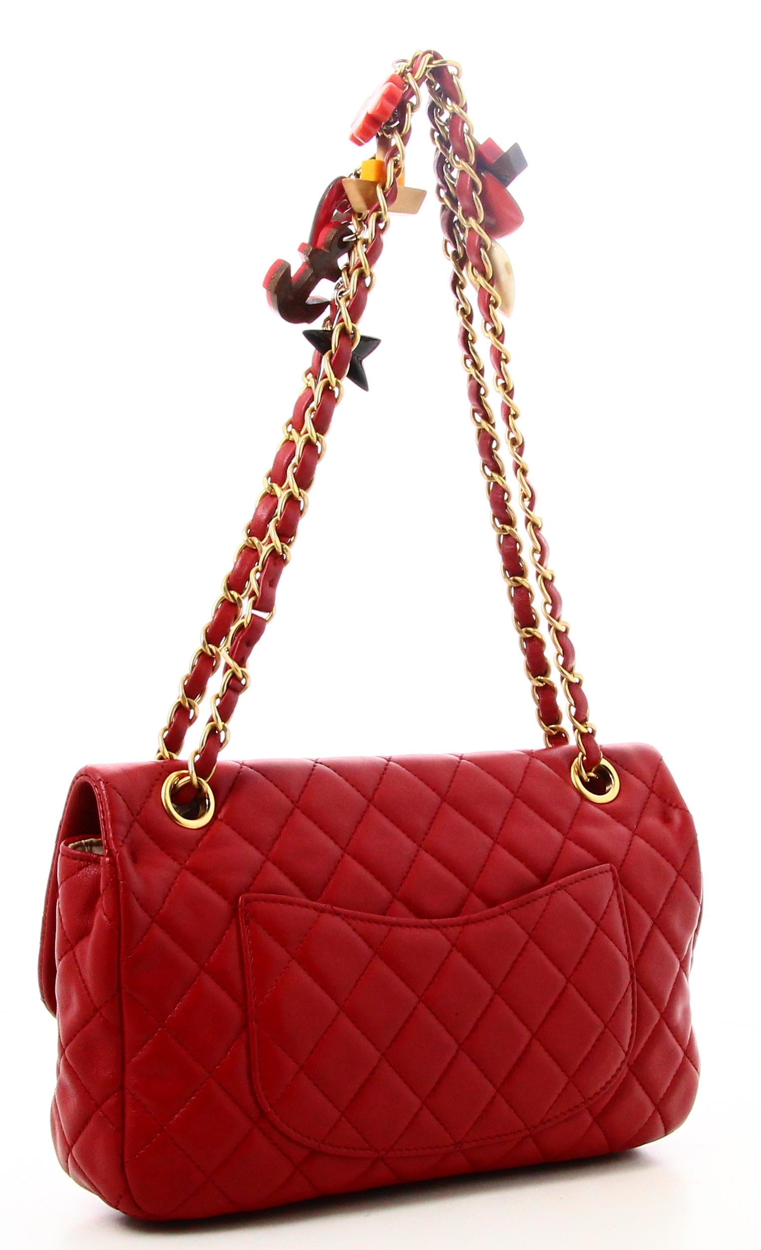 Women's 2010 Chanel Timeless Handbag Red Quilted Leather For Sale