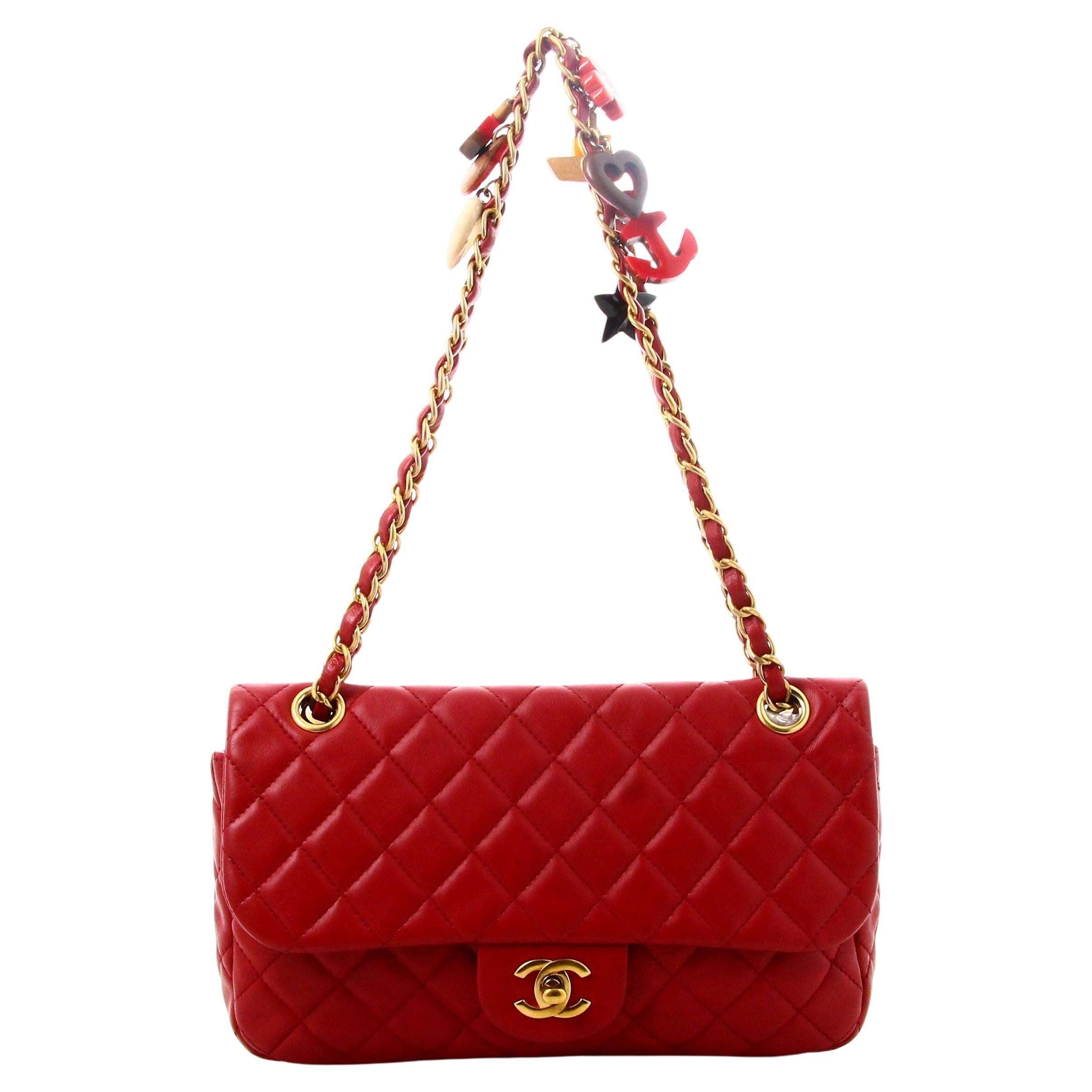 2010 Chanel Timeless Handbag Red Quilted Leather For Sale