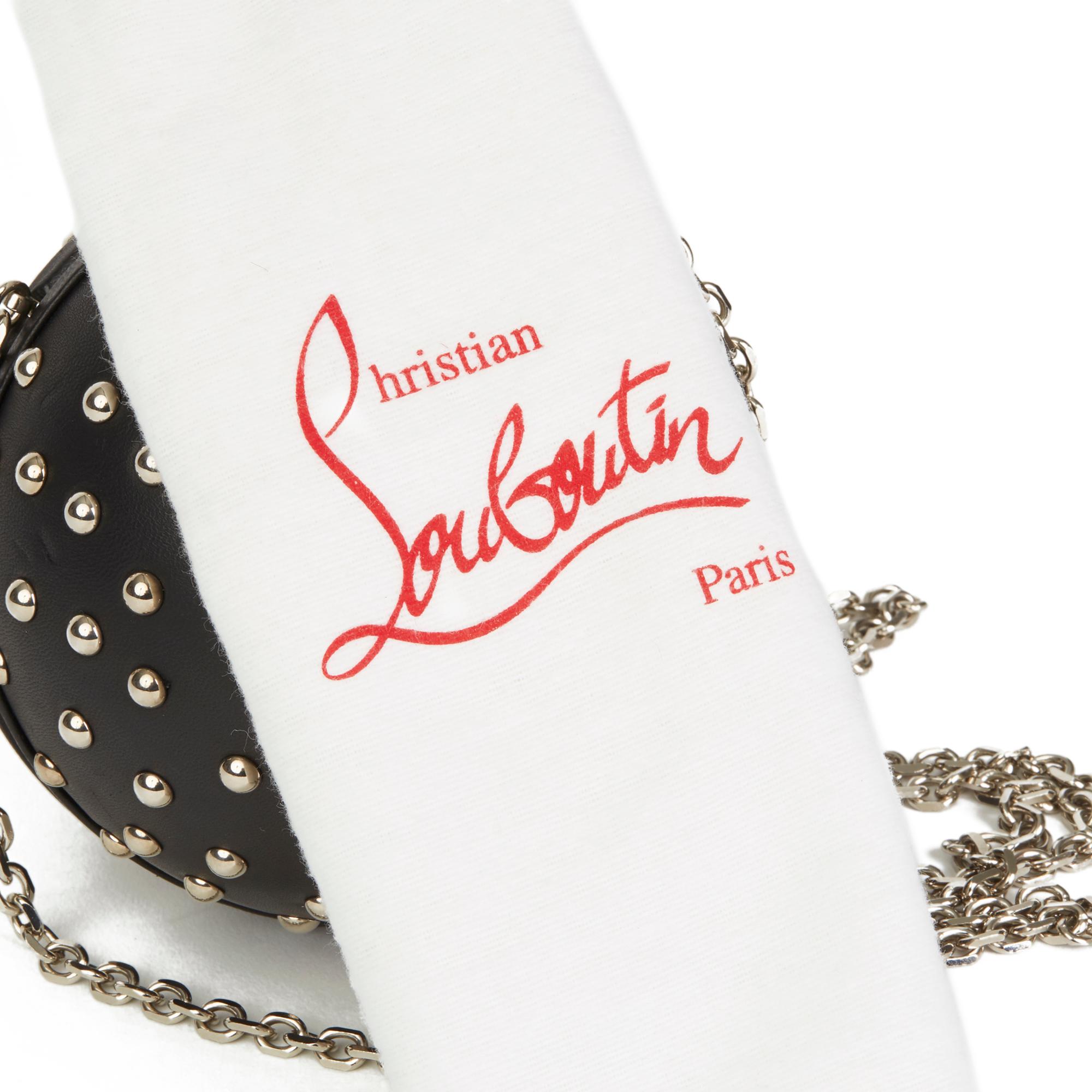 2010 Christian Louboutin Black Studded Calfskin Leather Eden Clutch 6