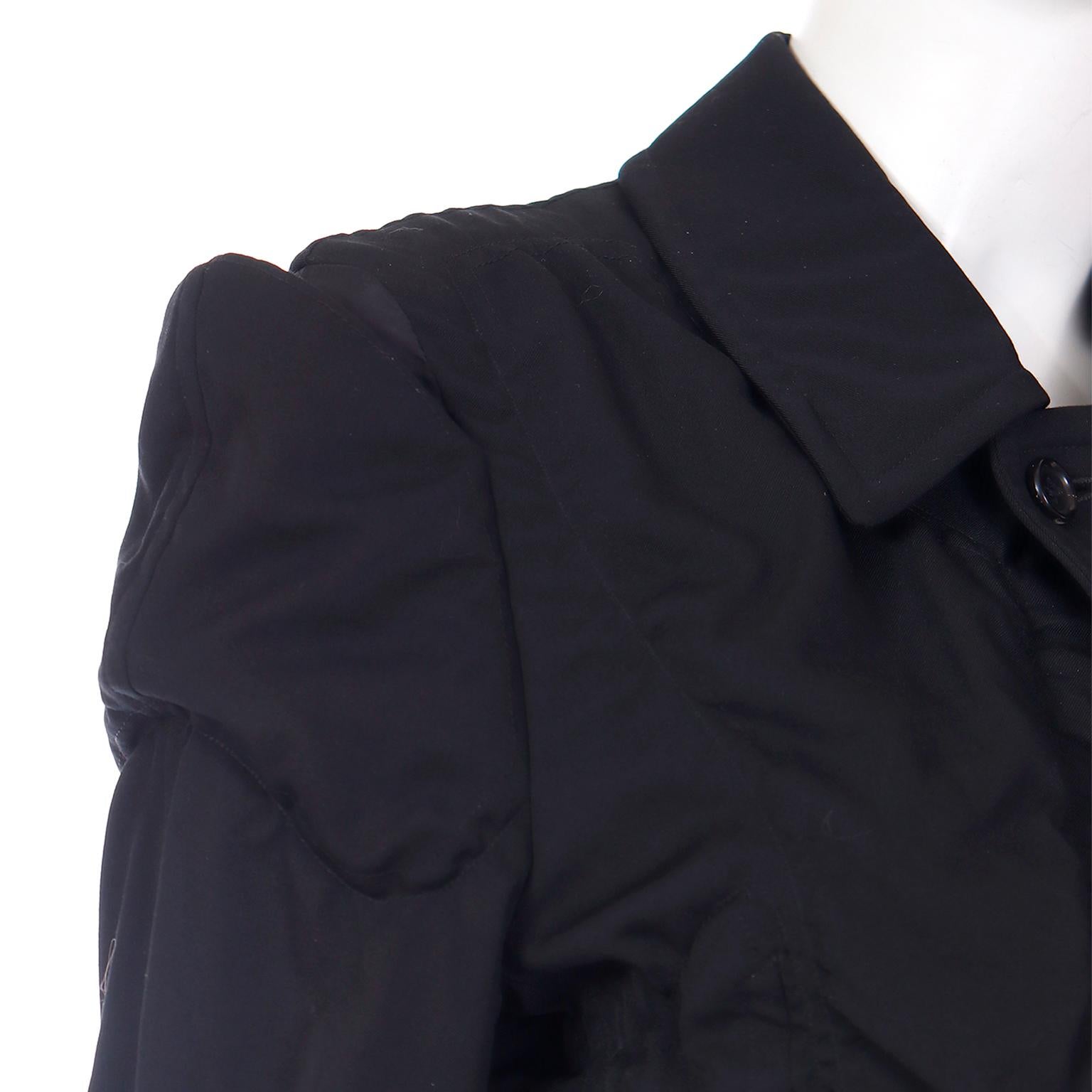 2010 Comme des Garcons Black Avant Garde Ruched Coat 4