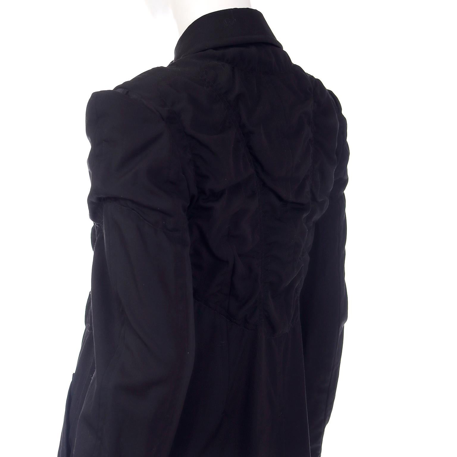 2010 Comme des Garcons Black Avant Garde Ruched Coat 5