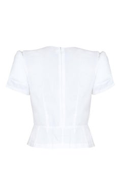 2010 Comme des Garçons White Cotton Padded Top