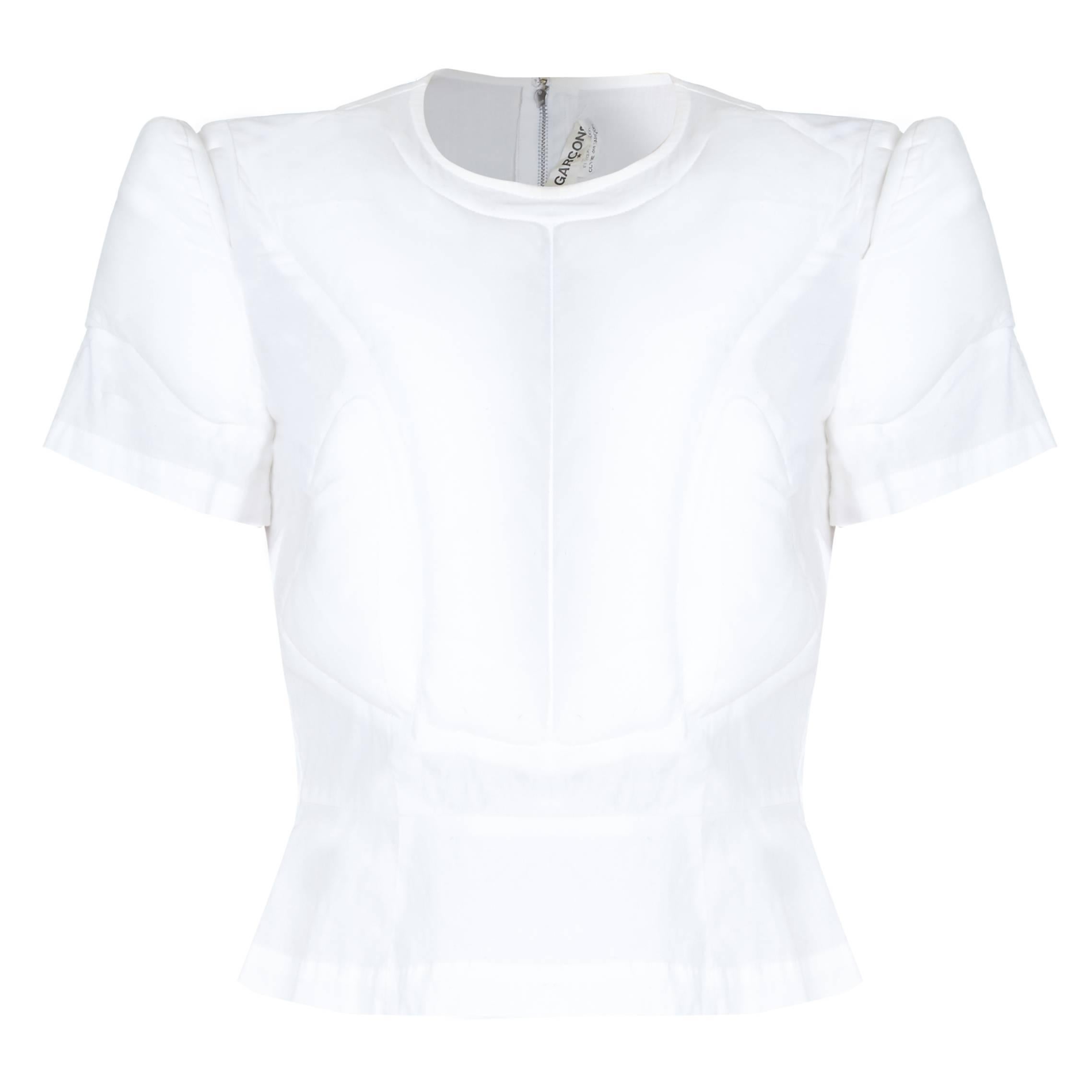 2010 Comme des Garçons - Top matelassé en coton blanc