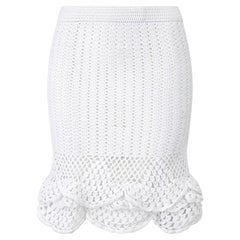 2010 Dolce and Gabbana Runway Documented White Crochet Knit Skirt