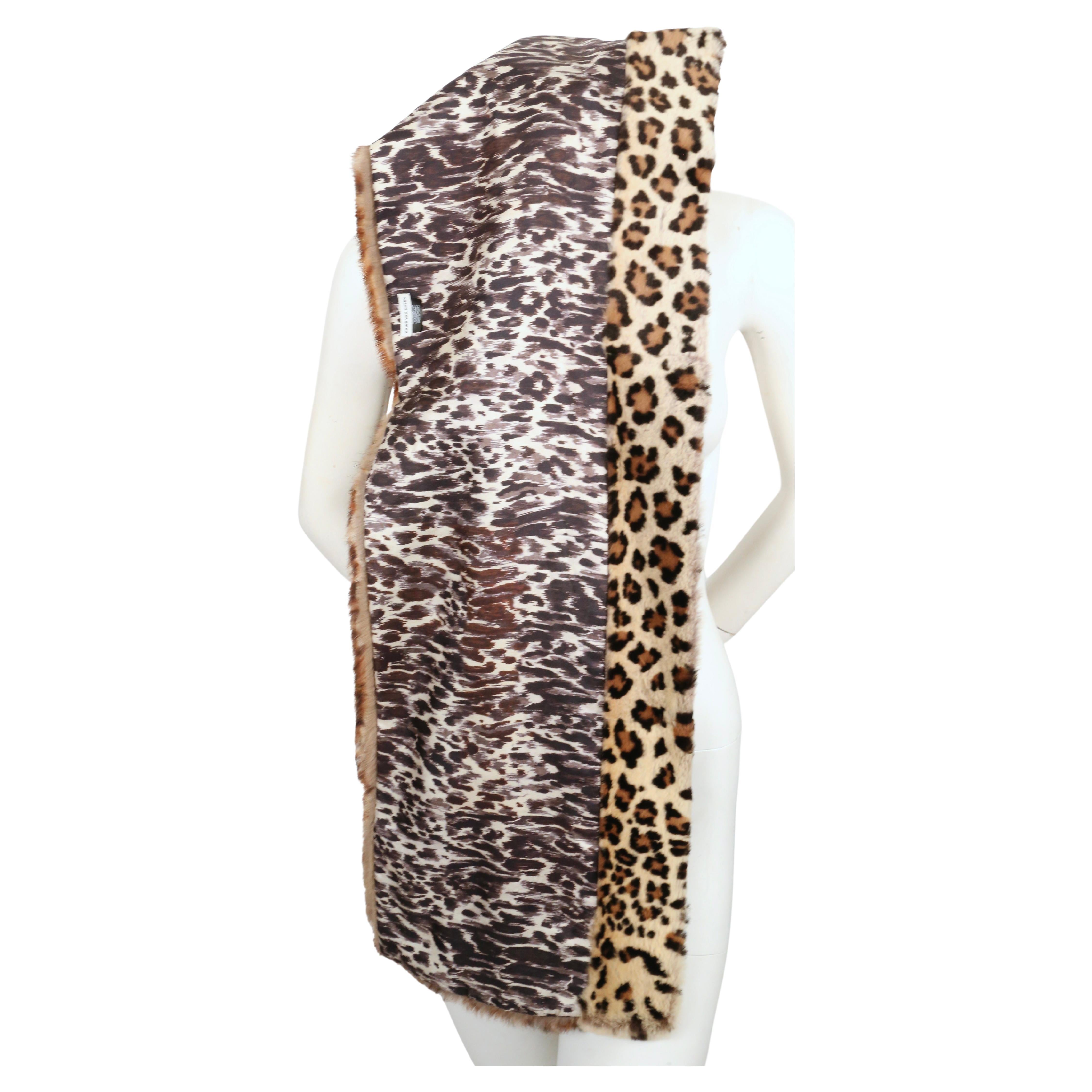 Brown 2010 DRIES VAN NOTEN leopard printed fur RUNWAY scarf For Sale