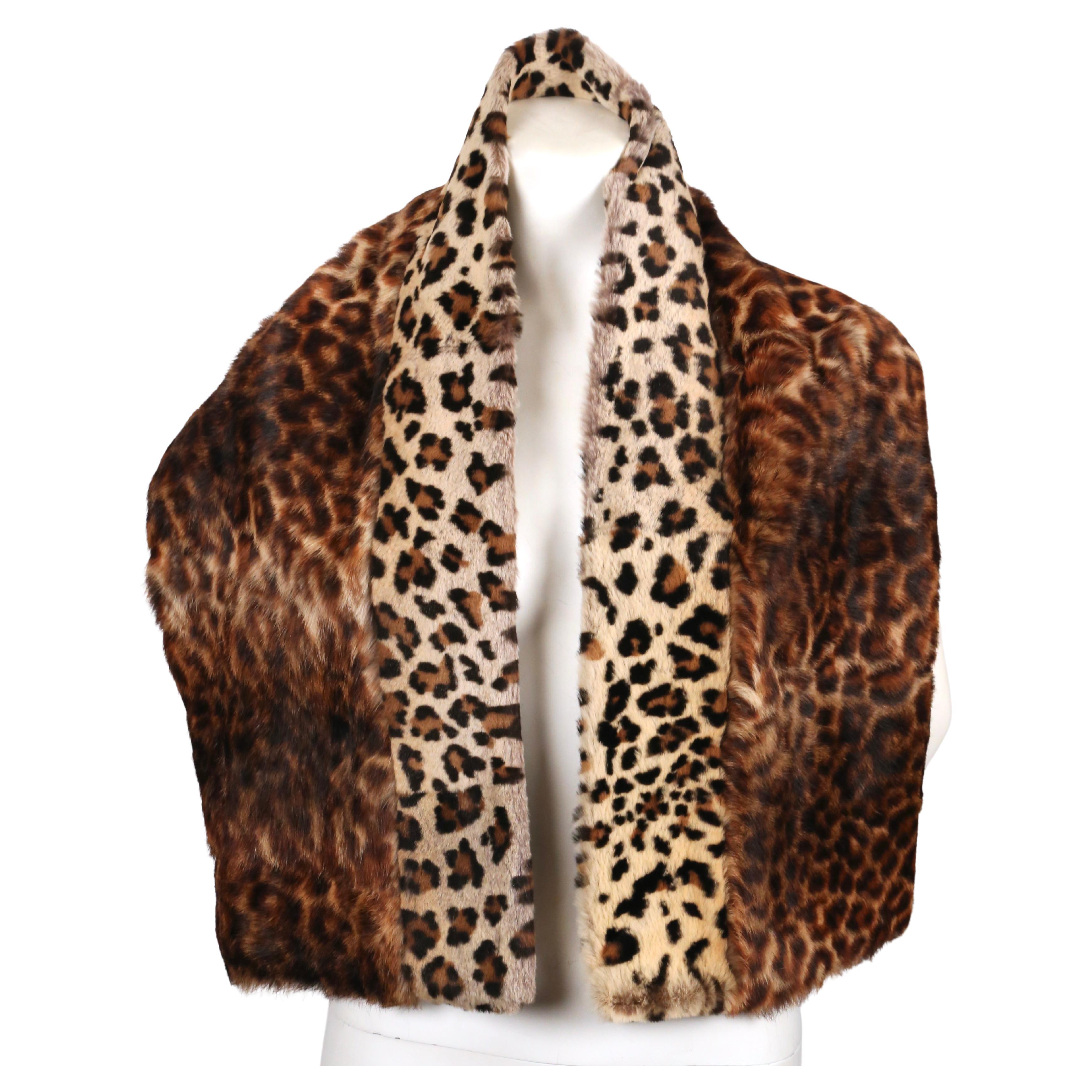 Women's or Men's 2010 DRIES VAN NOTEN leopard printed fur RUNWAY scarf For Sale