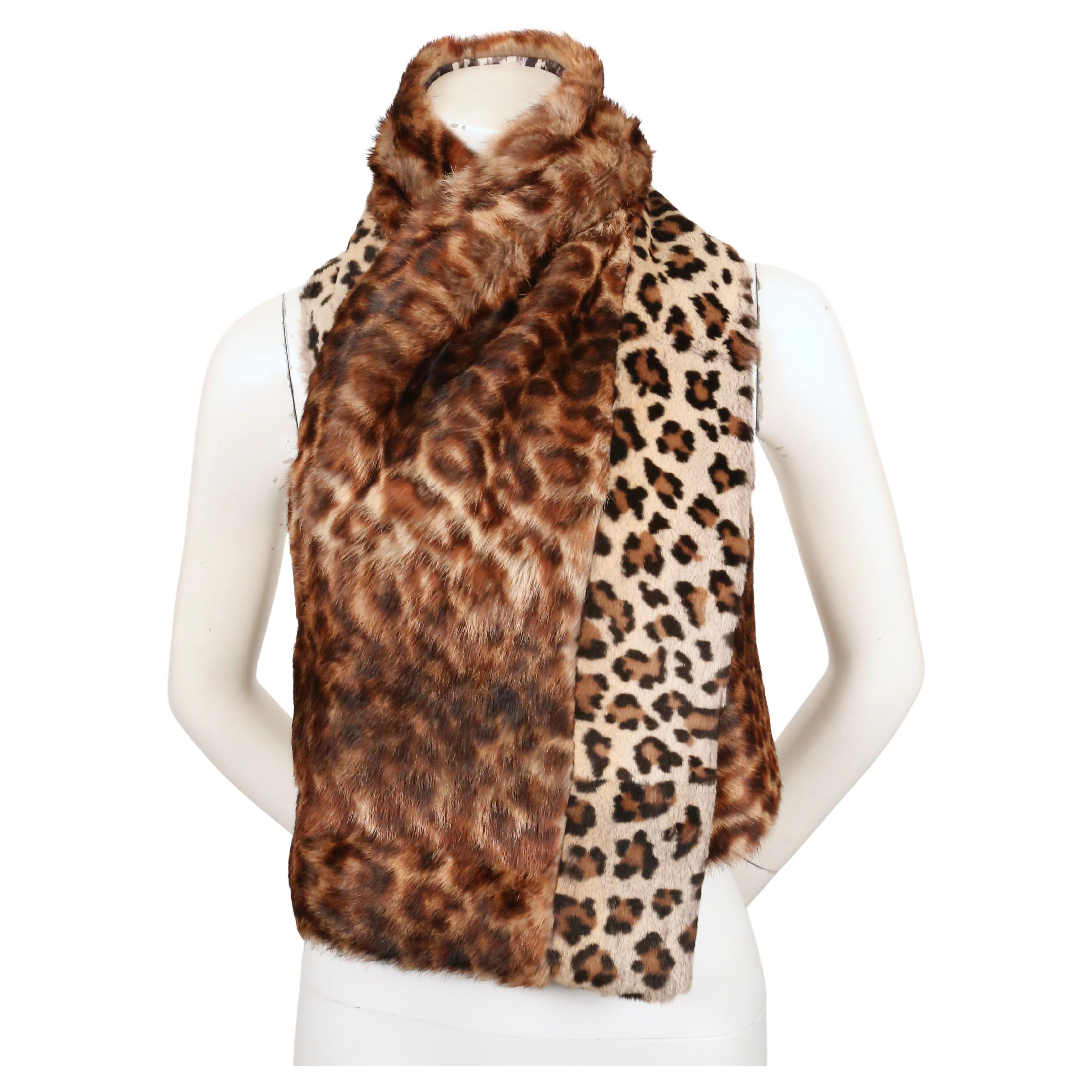 2010 DRIES VAN NOTEN leopard printed fur RUNWAY scarf For Sale 1