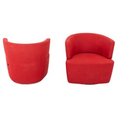 2010 EOOS for Coalesse / Walter Knoll Joel Swivel Lounge Chair in Red Fabric