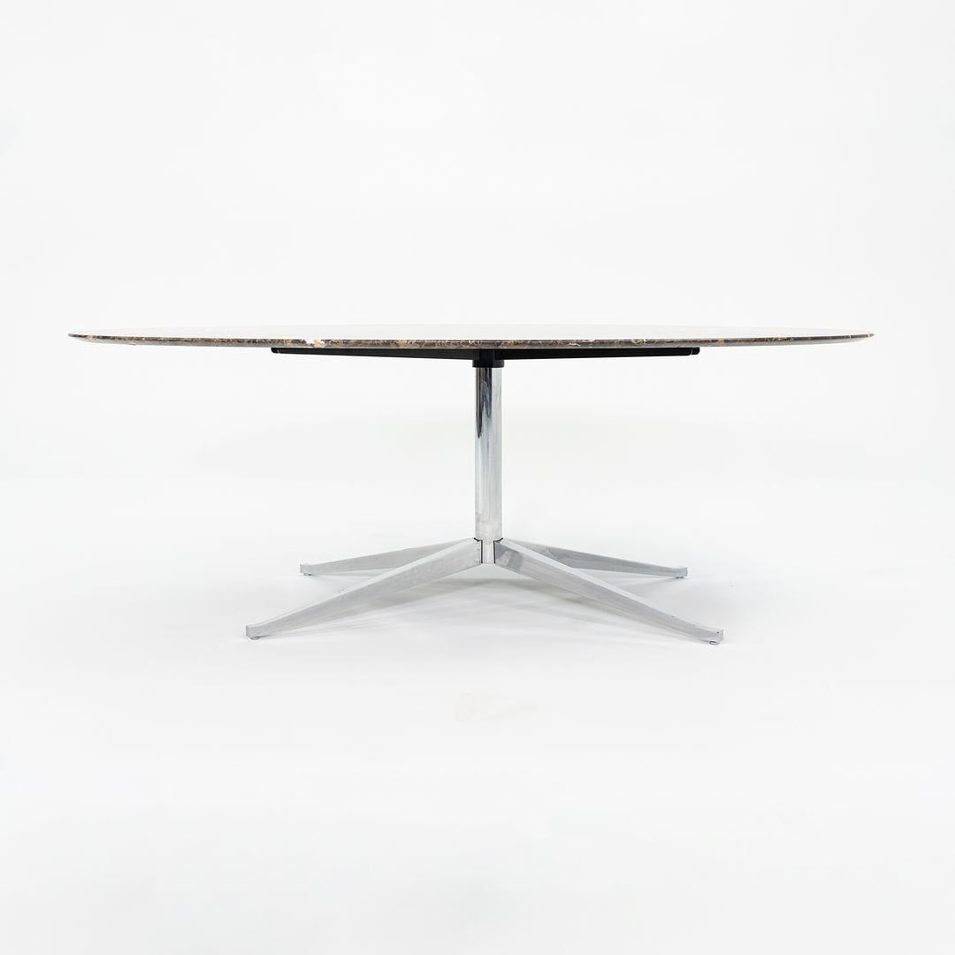 2010 Florence Knoll Table de salle à manger / Bureau en marbre Emperador Brown 78 x 48 pouces Bon état - En vente à Philadelphia, PA