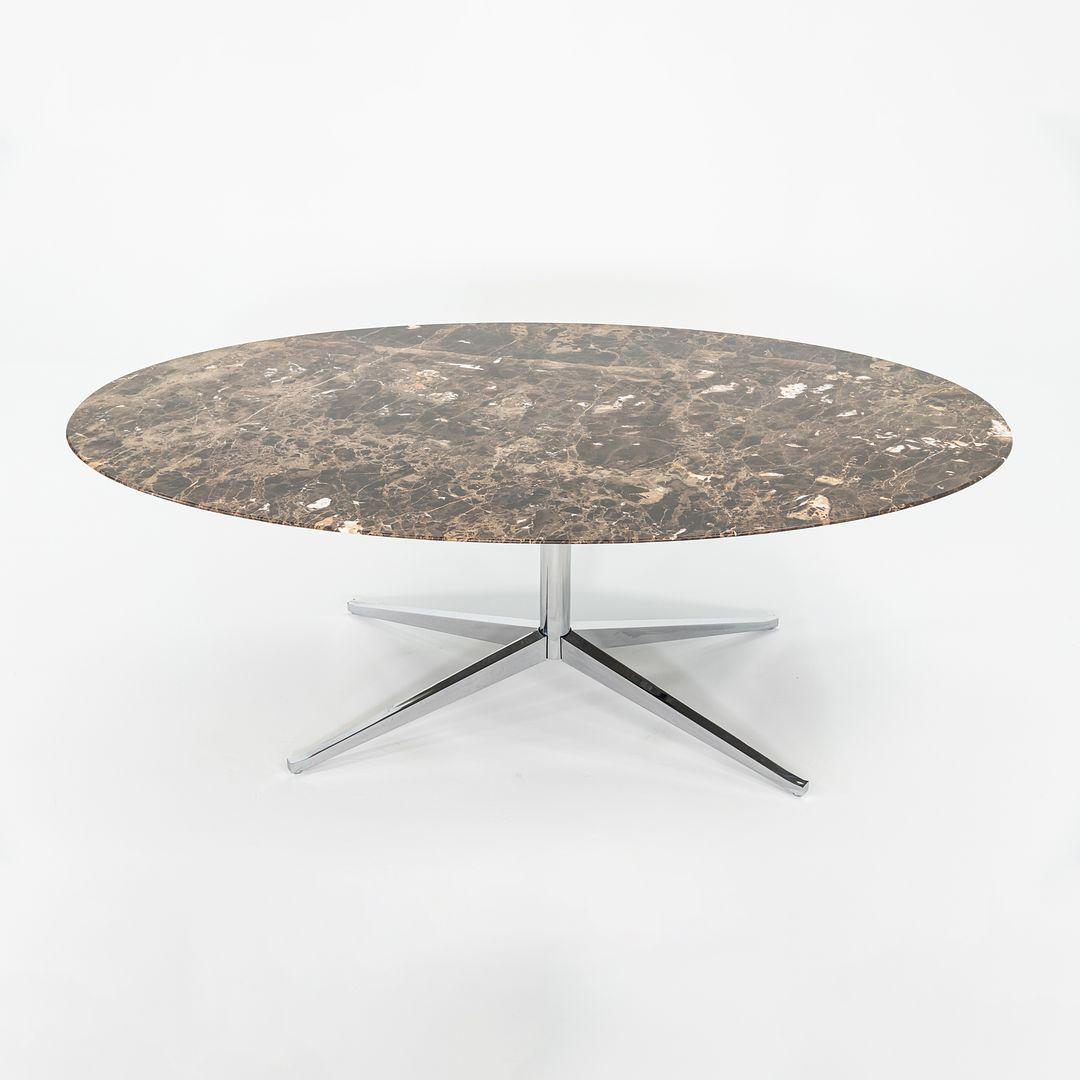 Acier 2010 Florence Knoll Table de salle à manger / Bureau en marbre Emperador Brown 78 x 48 pouces en vente