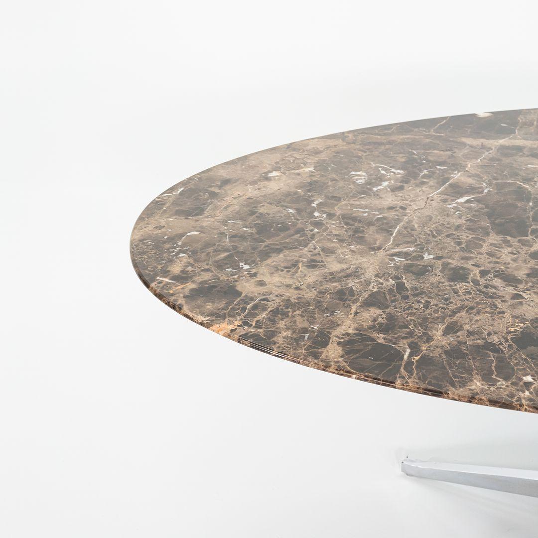 2010 Florence Knoll Table de salle à manger / Bureau en marbre Emperador Brown 78 x 48 pouces en vente 1