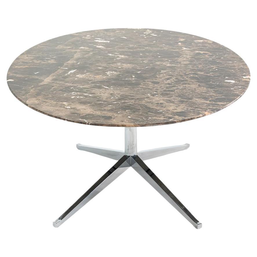 2010 Florence Knoll Dining Table / Desk in Brown Emperador Marble 78 x 48 inch