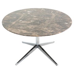 2010 Florence Knoll Table de salle à manger / Bureau en marbre Emperador Brown 78 x 48 pouces