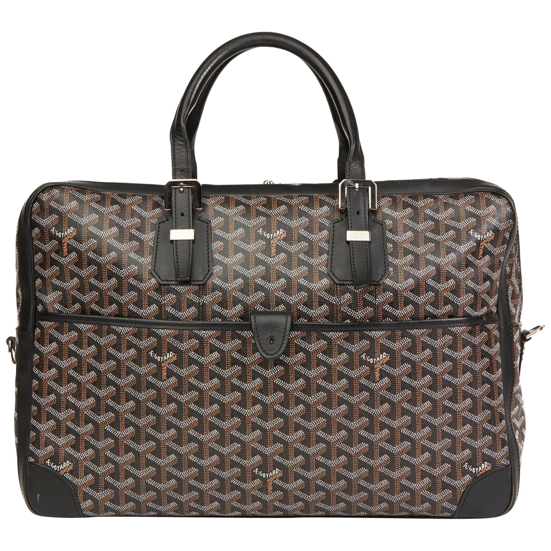 2010 Goyard Black Chevron Coated Canvas Ambassade MM