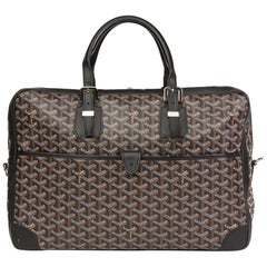 2010 Goyard Black Chevron Coated Canvas Ambassade MM