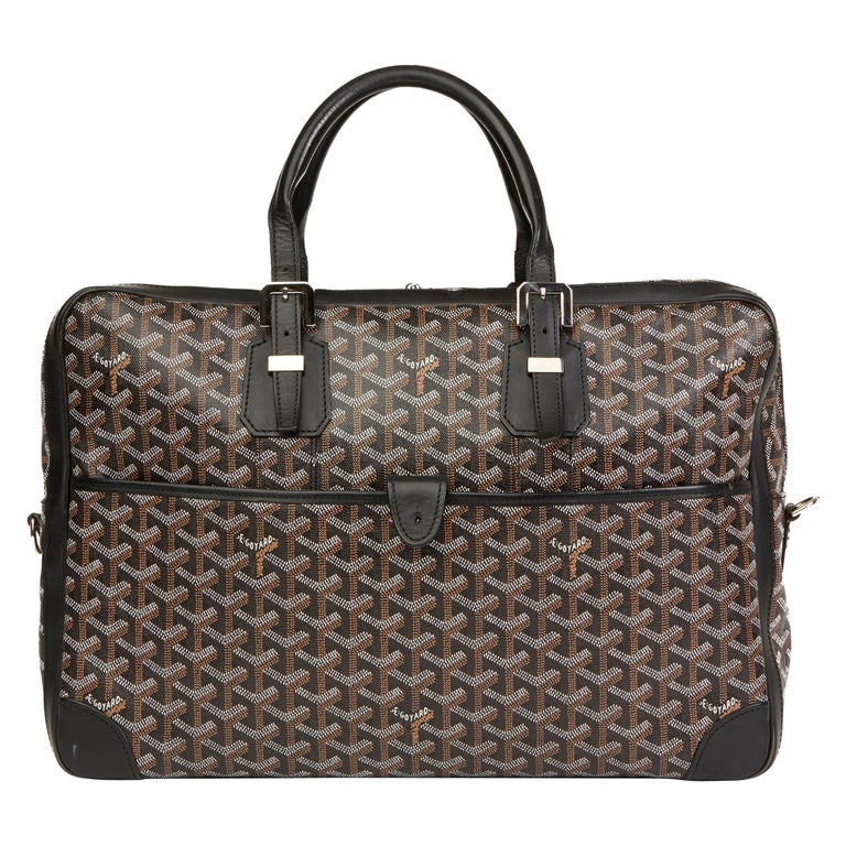 2010 Goyard Black Chevron Coated Canvas Ambassade MM at 1stdibs