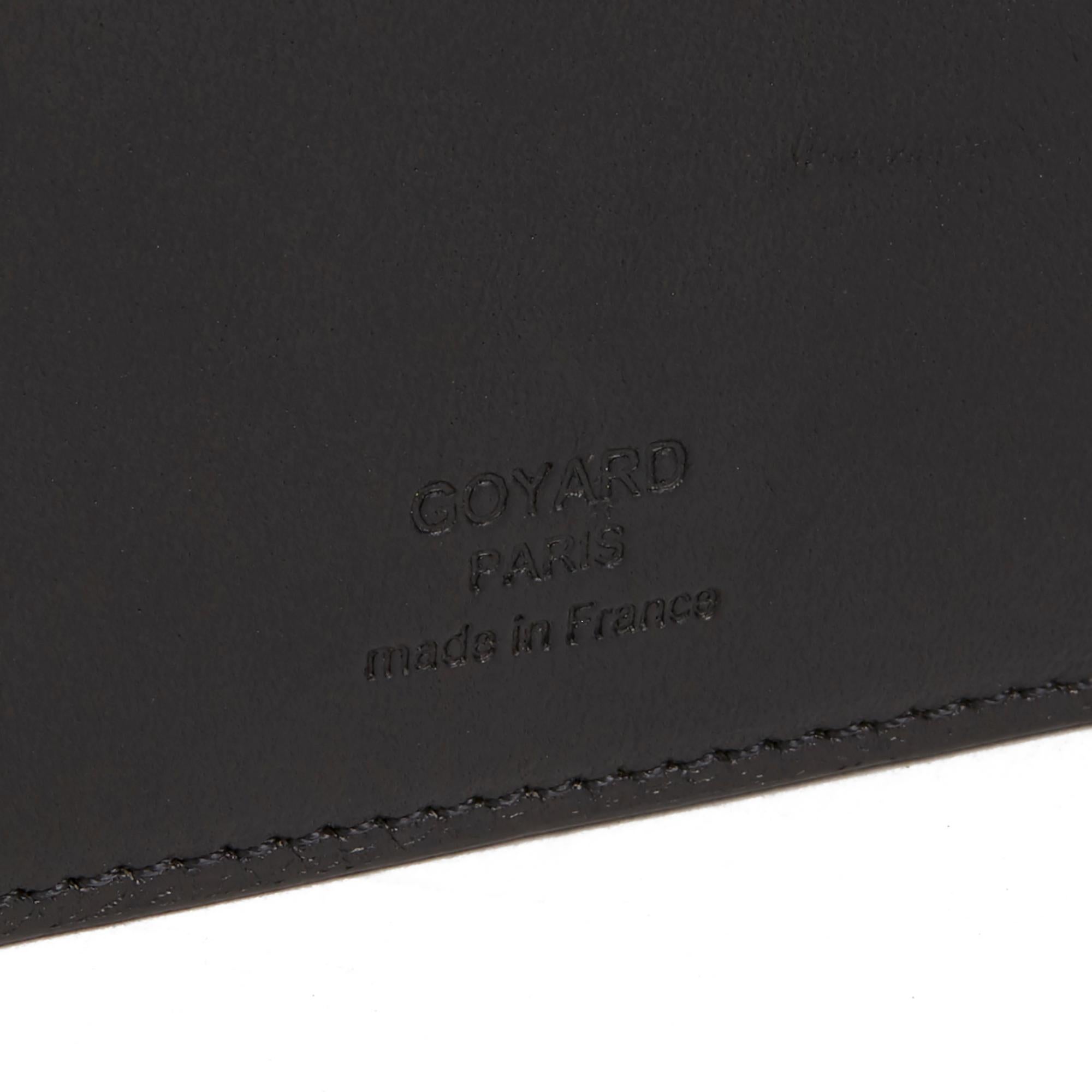 Women's or Men's 2010 Goyard Black Chevron Coated Canvas Bi-Fold Wallet