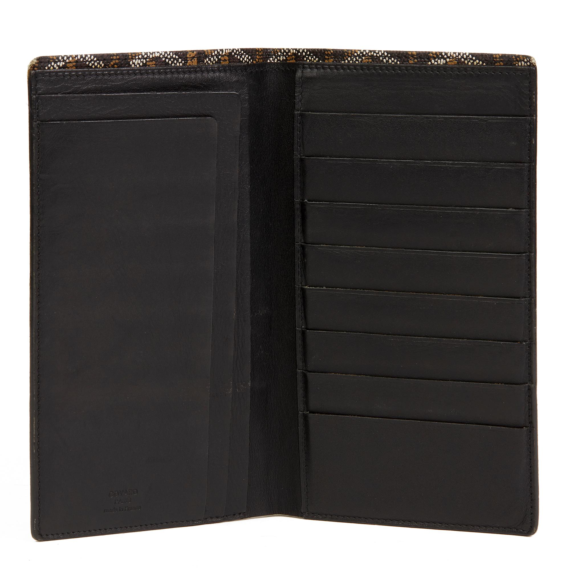 2010 Goyard Black Chevron Coated Canvas Bi-Fold Wallet 2