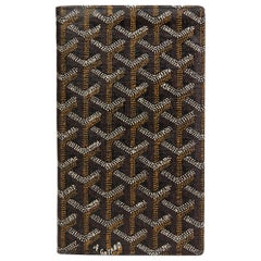 2010 Goyard Bi-Fold Wallet aus beschichtetem Canvas in Schwarz mit Zickzackmuster