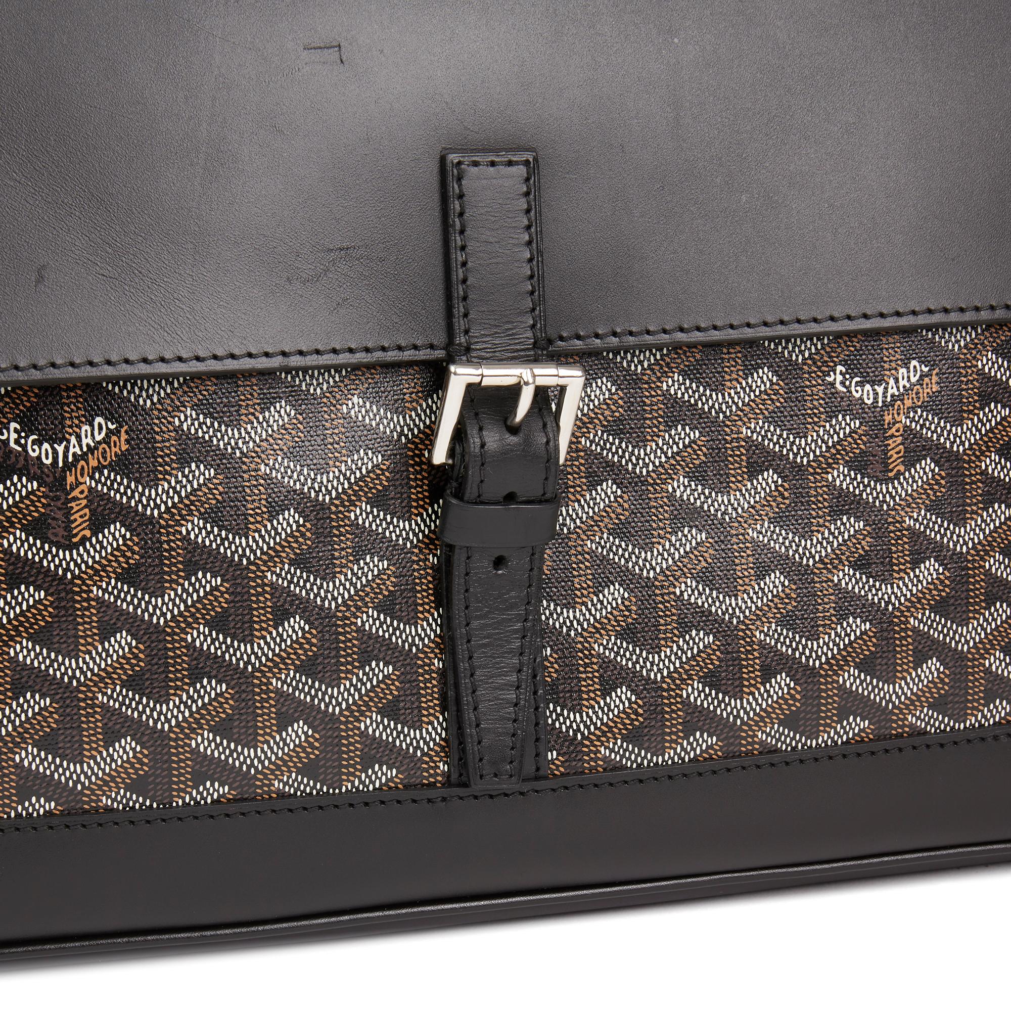 2010 Goyard Black Chevron Coated Canvas Citadin Messenger at 1stDibs