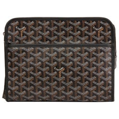 2010 Goyard Black Chevron Coated Canvas Jouvence Toiletry Pouch