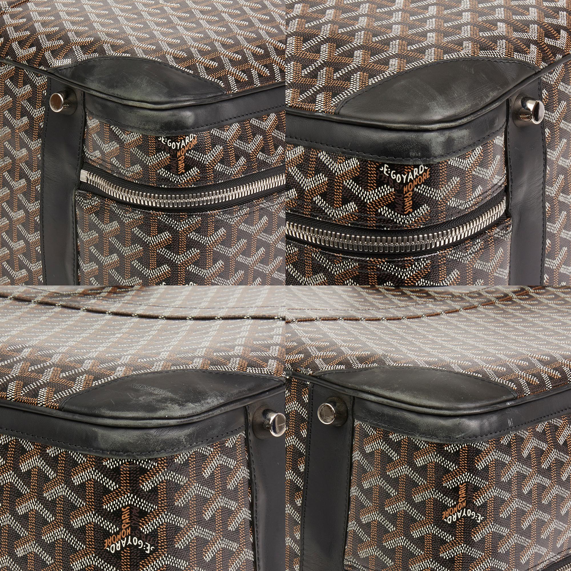 2010 Goyard Black Chevron Coated Canvas Majordome 60 3