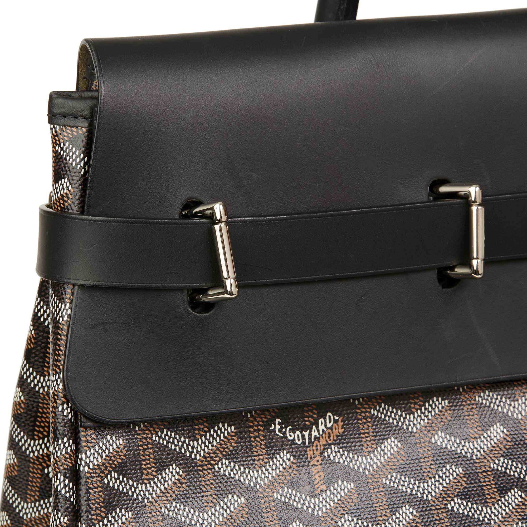 Women's or Men's 2010 Goyard Black Chevron Coated Canvas Steamer