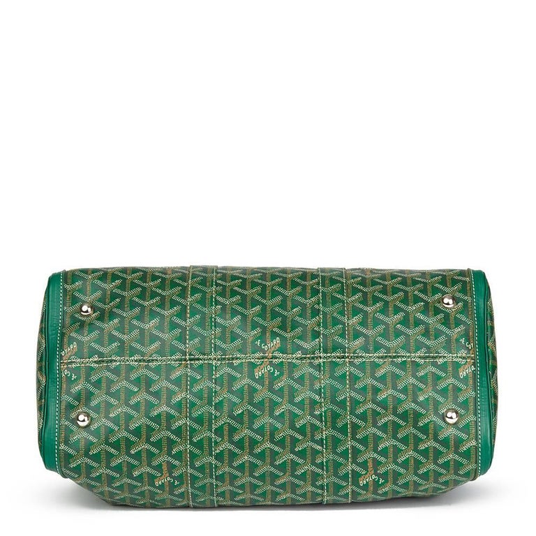 2010 Goyard Green Chevron Coated Canvas Croisiere 35 at 1stDibs