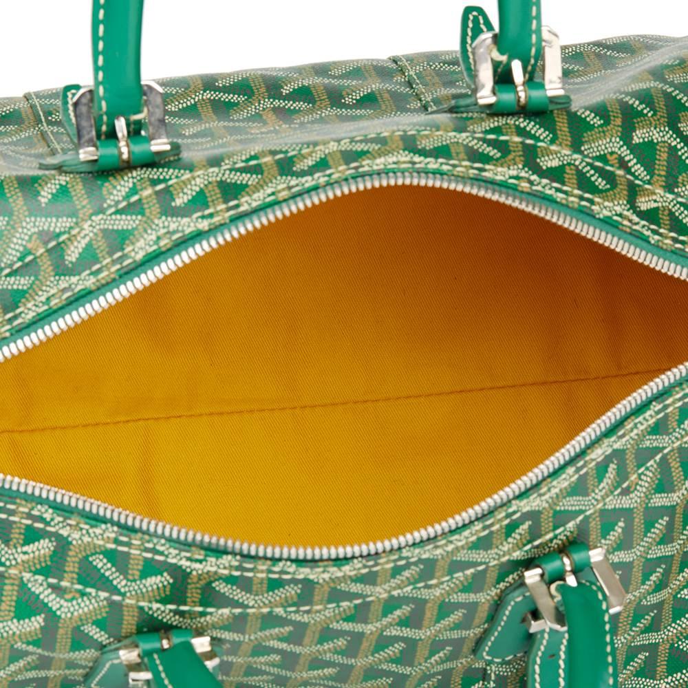 2010 Goyard Green Chevron Coated Canvas Croisiere 35 1