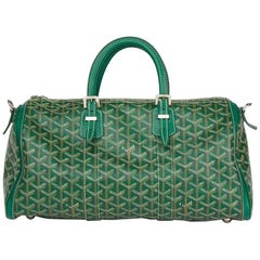 2010 Goyard Green Chevron Coated Canvas Croisiere 35