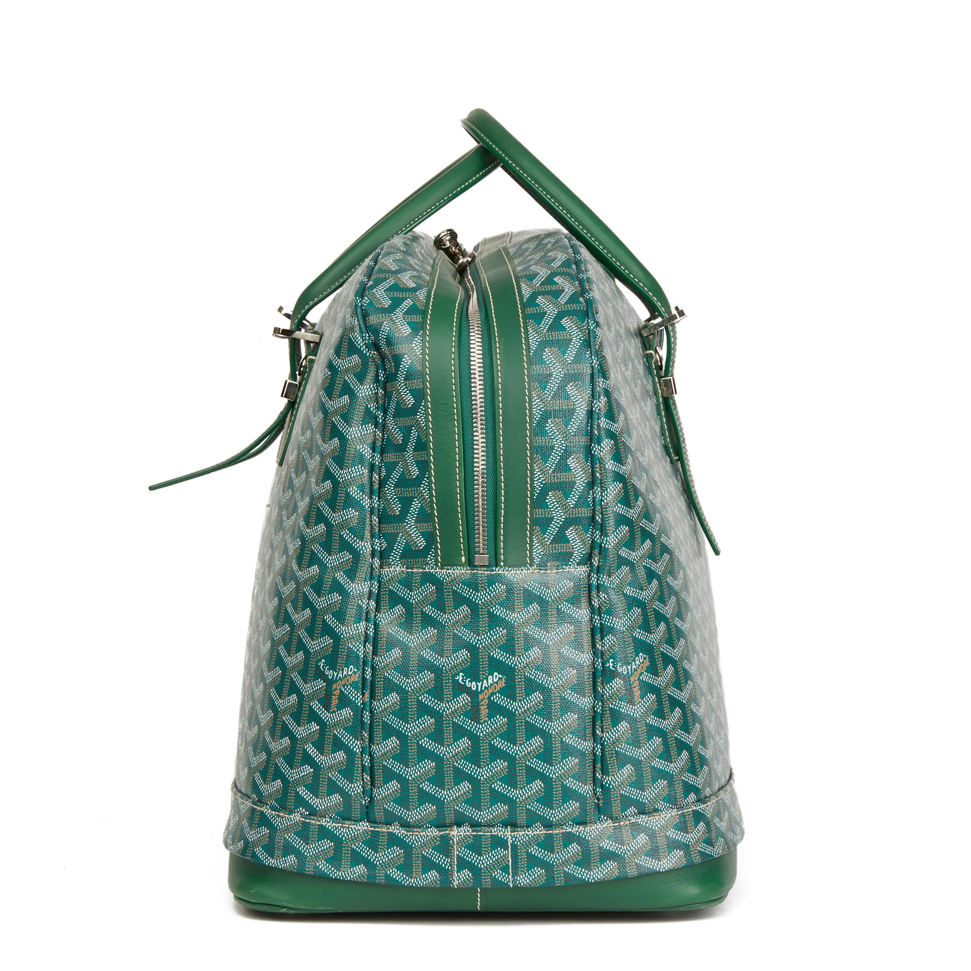 GOYARD
Green Chevron Coated Canvas Expandable Hotel Du Parc 

Reference: HB2565
Age (Circa): 2010
Accompanied By: Padlock, Keys, Care Booklet 
Authenticity Details: Serial Stamp (Made in France)
Gender: Unisex
Type: Tote, Travel

Colour: