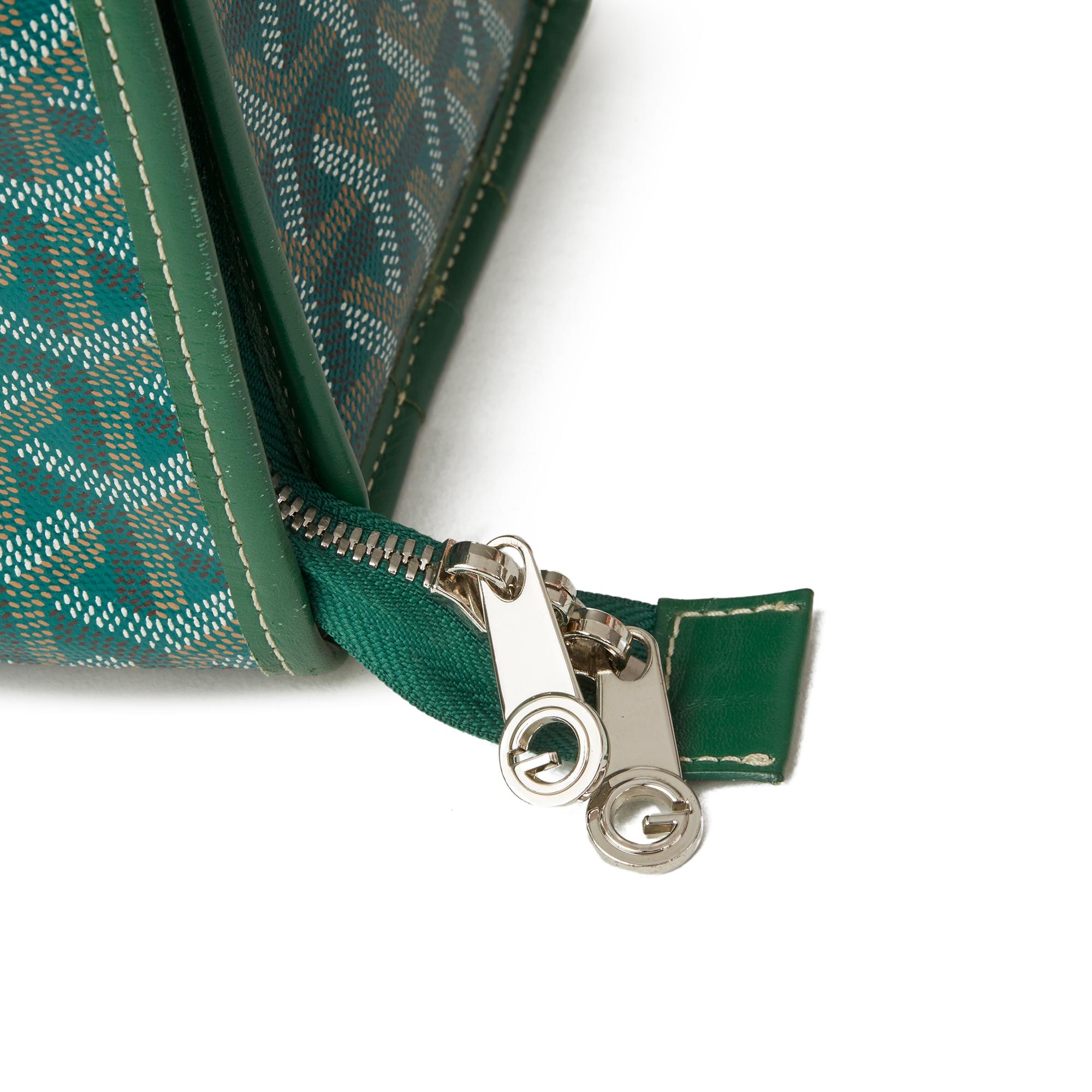 2010 Goyard Green Chevron Coated Canvas Fold-Away Caravelle 60 In Excellent Condition In Bishop's Stortford, Hertfordshire
