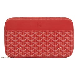 2010 Goyard Rot Chevron beschichtetes Segeltuch-Opern-Brieftasche
