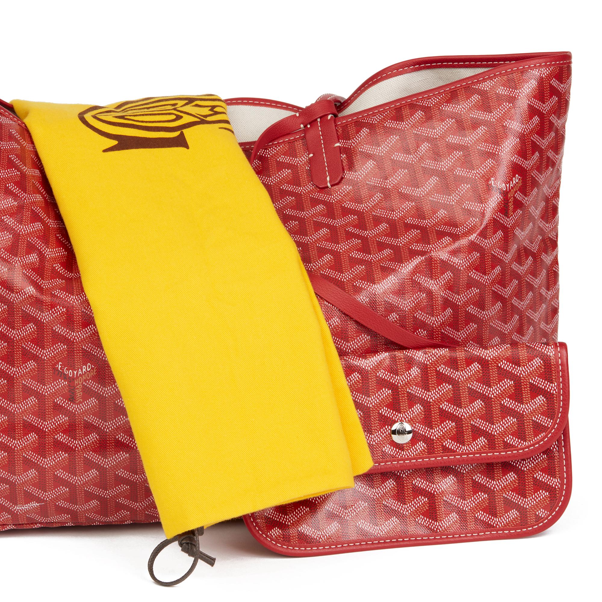 2010 Goyard Red Chevron Coated Canvas St Louis PM 6