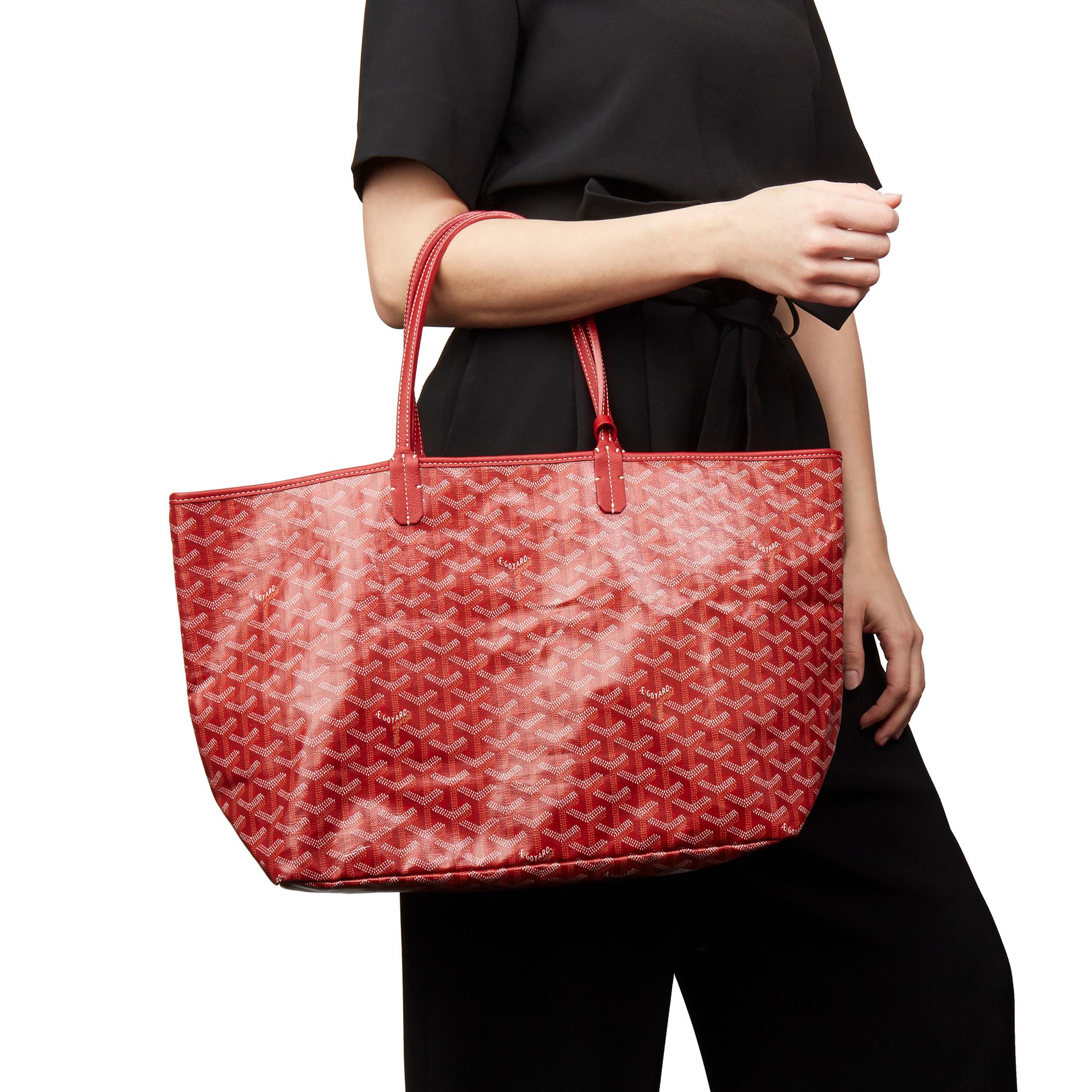 2010 Goyard Red Chevron Coated Canvas St Louis PM 7